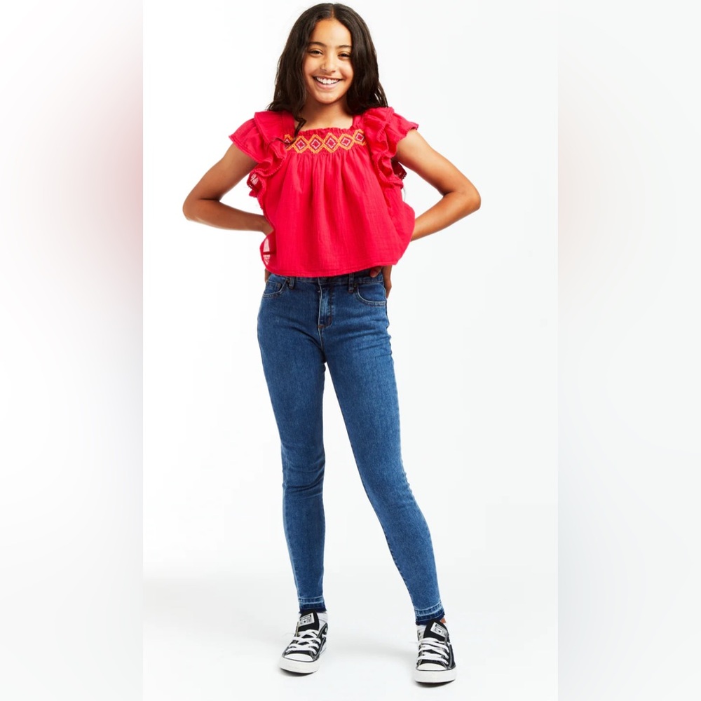 NWT Tractr Girl’s Nina - High Rise Skinny With Released Hem